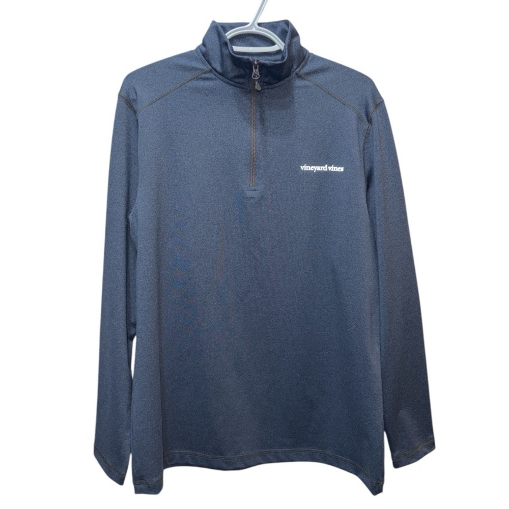Vineyard Vines Jersey 1/4 Zip Hybrid‎ Tech Performance Pullover Jacket Blue Sz S